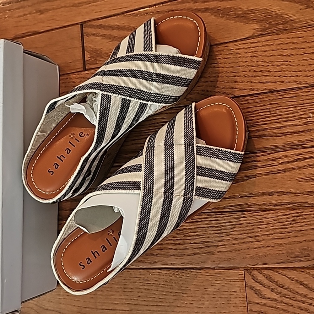 Sahalie Navy size 7 M Wedge Heel Sandals - New in Box - Picture 10 of 10